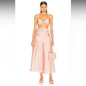 Zimmermann Corsage Safari Pant - Peach & Ivory Dot